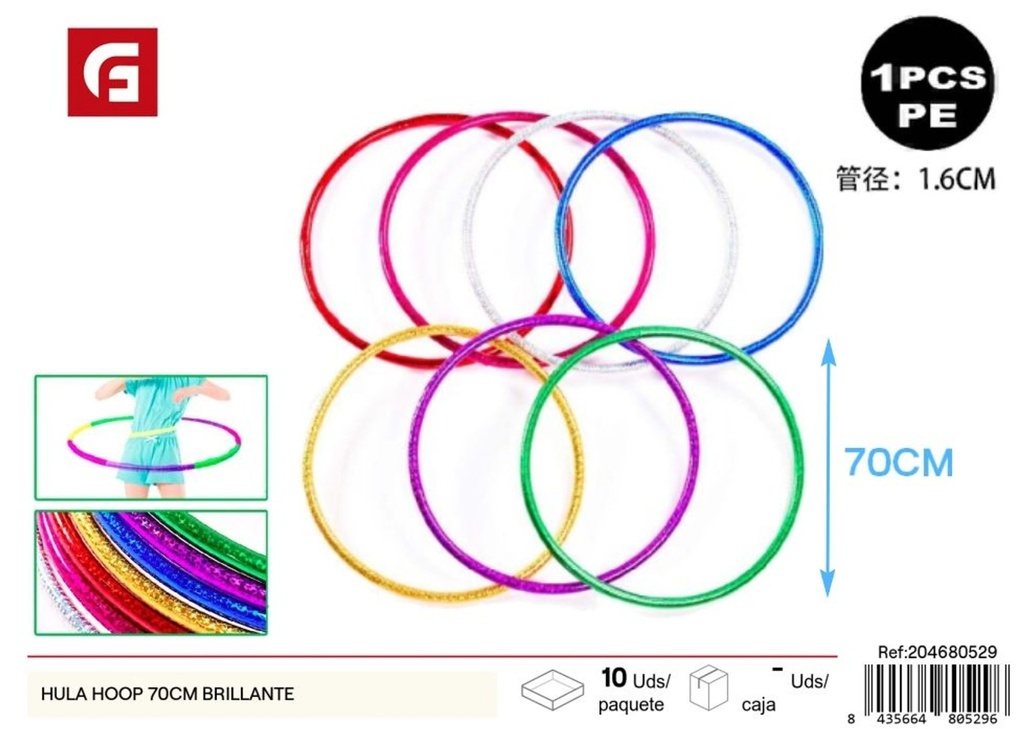 Hula hoop brillante 70cm - Juguetes y entretenimiento