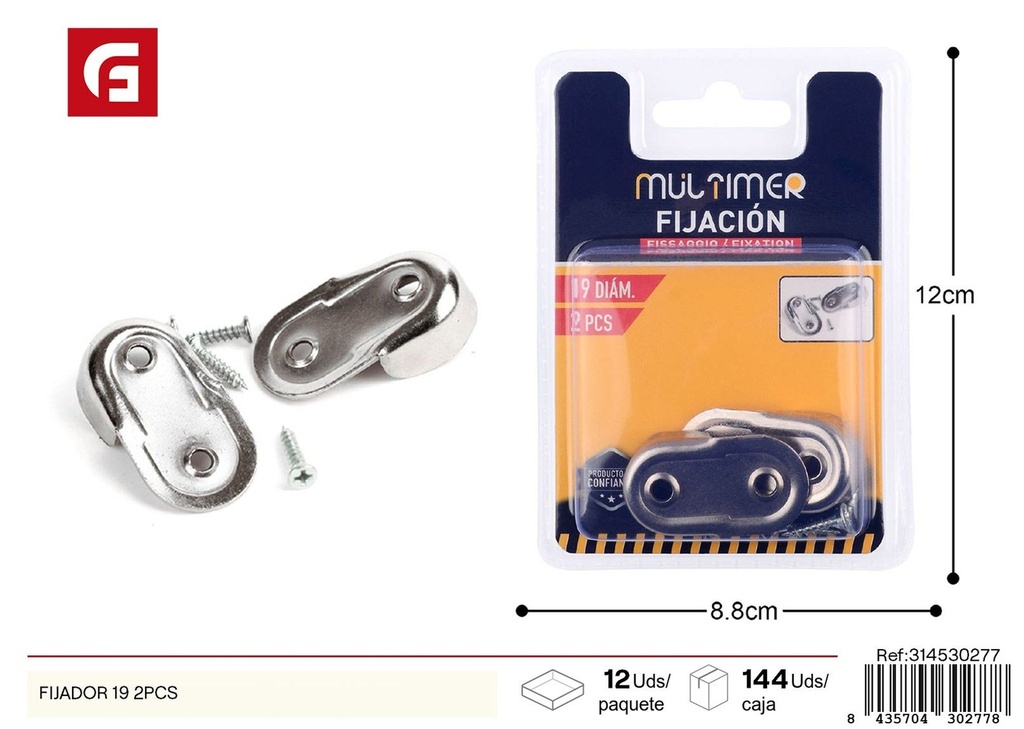 Fijador 19 2pcs - Accesorios de ferretería y muebles