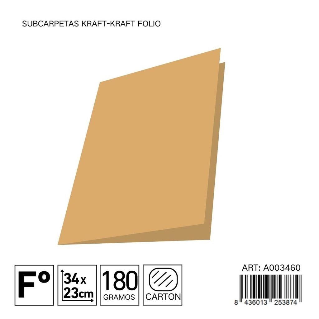 Subcarpetas Kraft paquete 25 180gr marrón - Material de organización