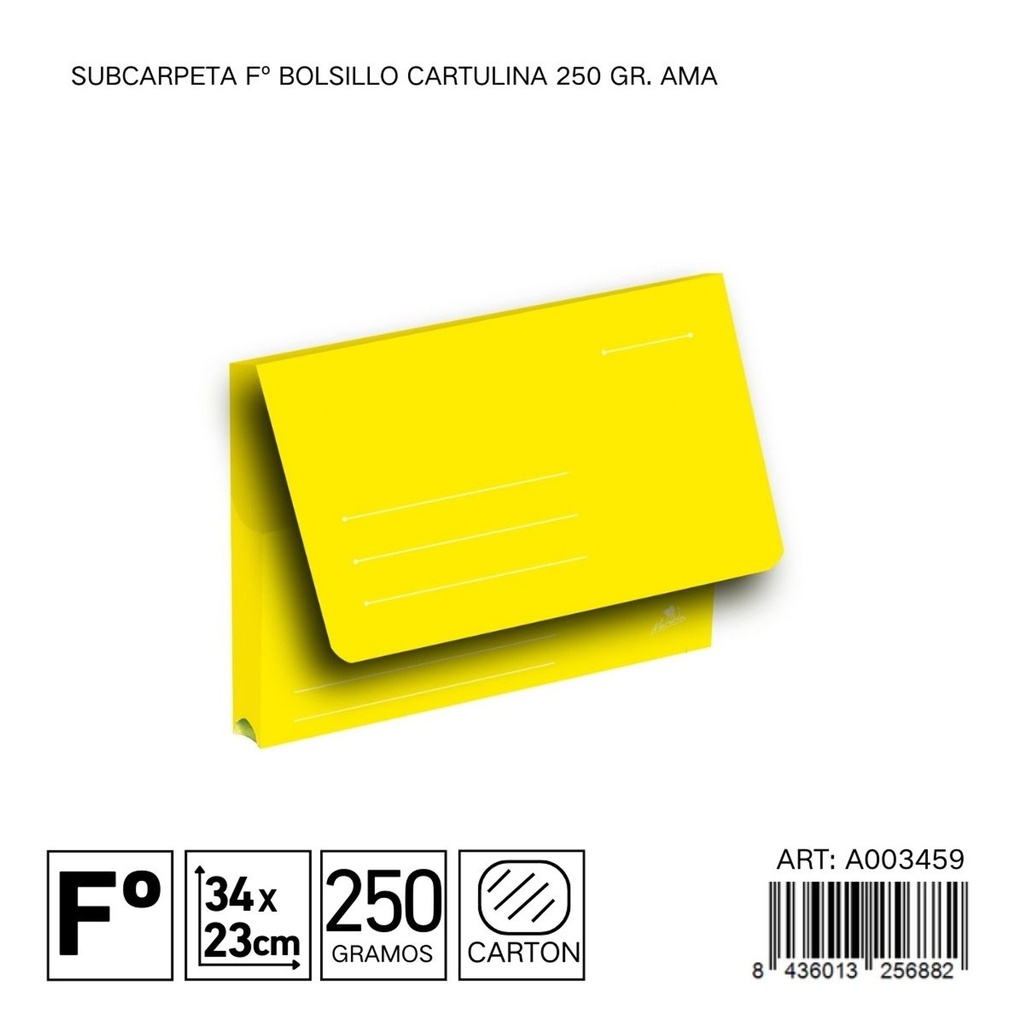 Subcarpeta folio 250gr amarillo - Material de organización
