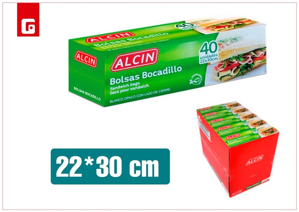 Bolsa de bocadillo 22*30 40 unidades - Accesorios de limpieza y bolsas herméticas
