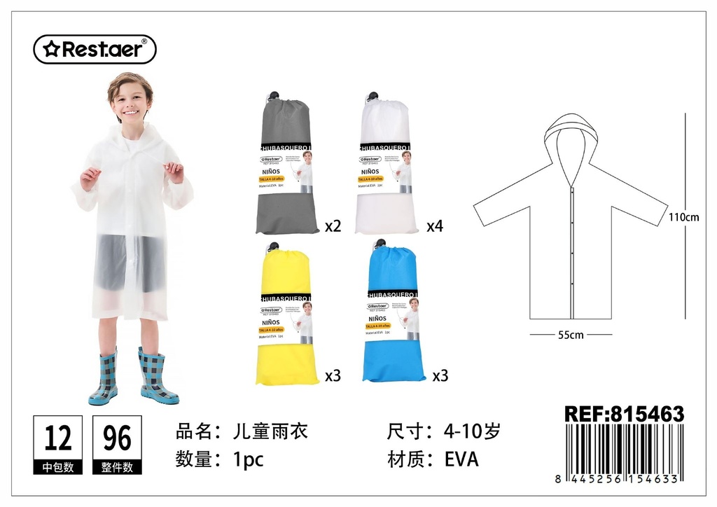 Chubasquero impermeable para niños - Ropa de lluvia