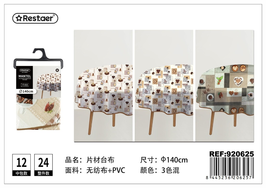 Mantel de PVC estampado redondo φ140 cm - Manteles de plástico