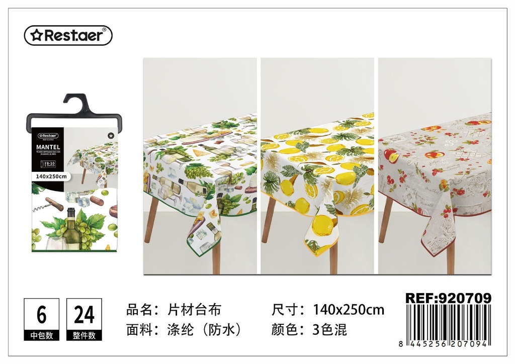 Mantel de tela impermeable estampado 140x250 cm - Manteles impermeables