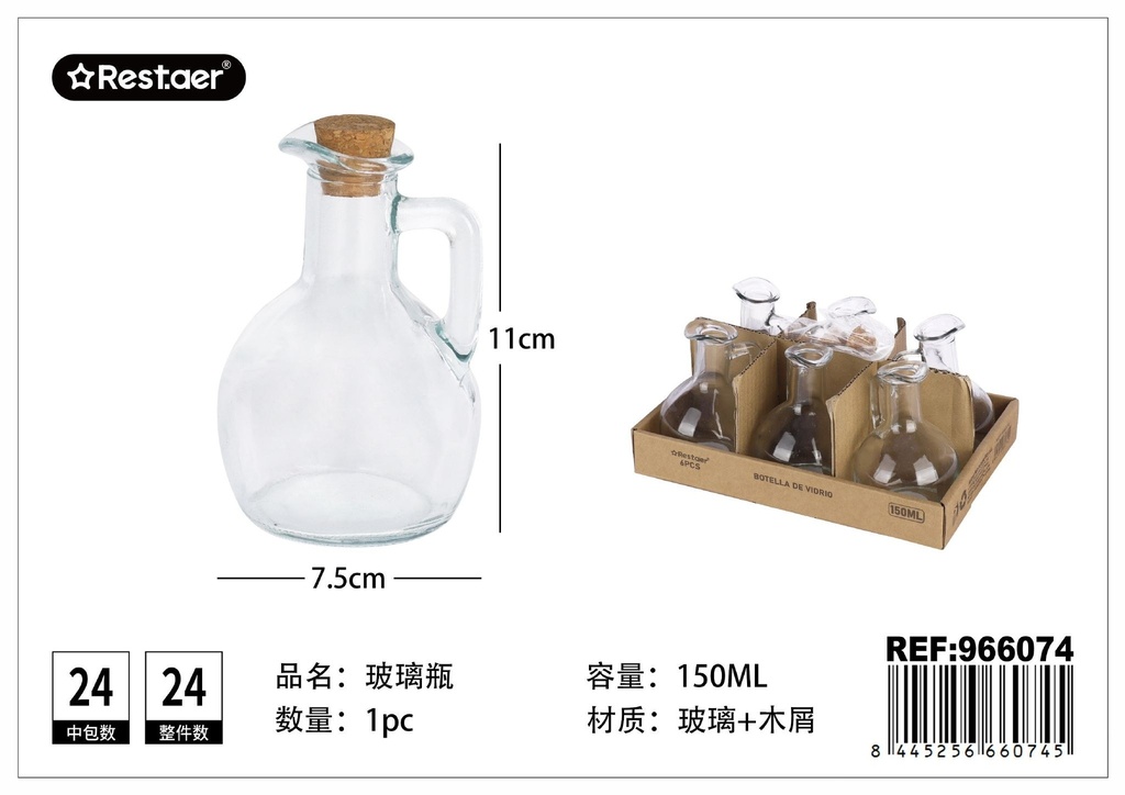 Botella de vidrio 150ml - Envases de vidrio para uso diario