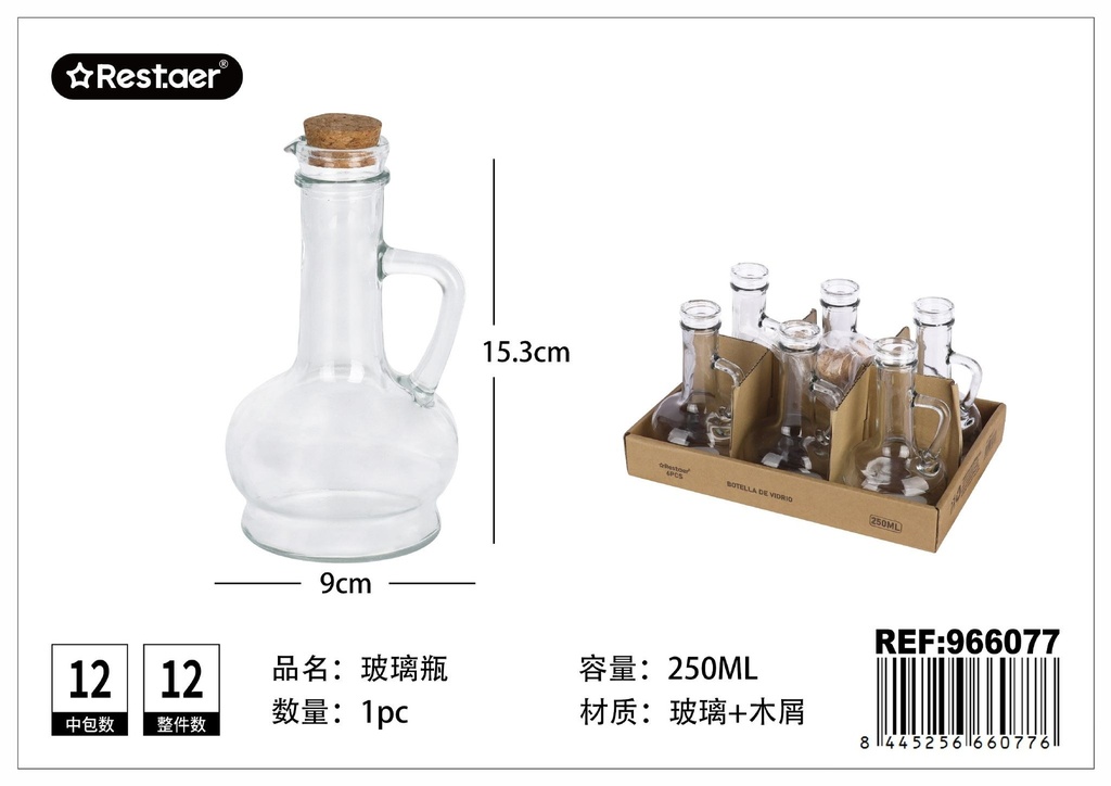 Botella de vidrio 250ml - Envases de vidrio para uso diario
