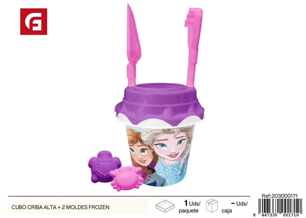Cubo criba alta + 2 moldes Frozen - Juguetes y accesorios de verano