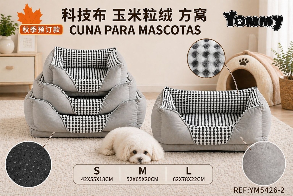 Cuna de perro de tela de yute con colores - Accesorios para mascotas