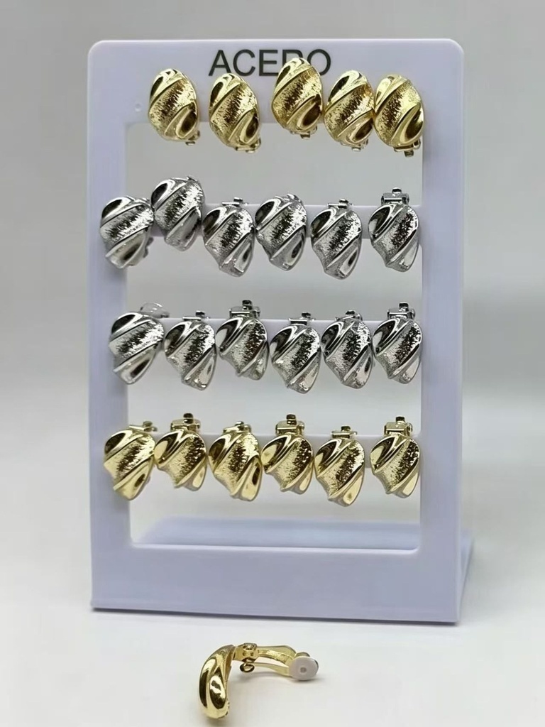 Pendientes clip de acero 12/p NS ED-4010 - Bisutería y accesorios