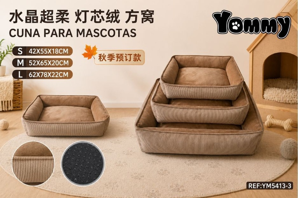 Cuna de perro de terciopelo cristal ultra suave - Marrón