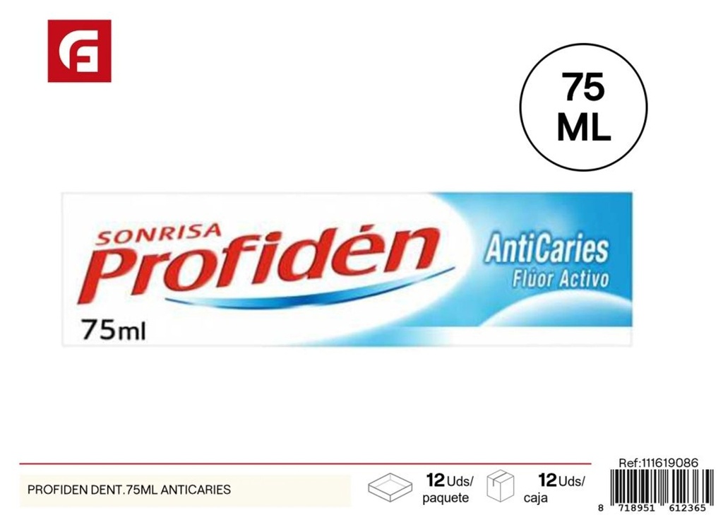 Pasta de dientes Profiden - 75 ml - Anticaries