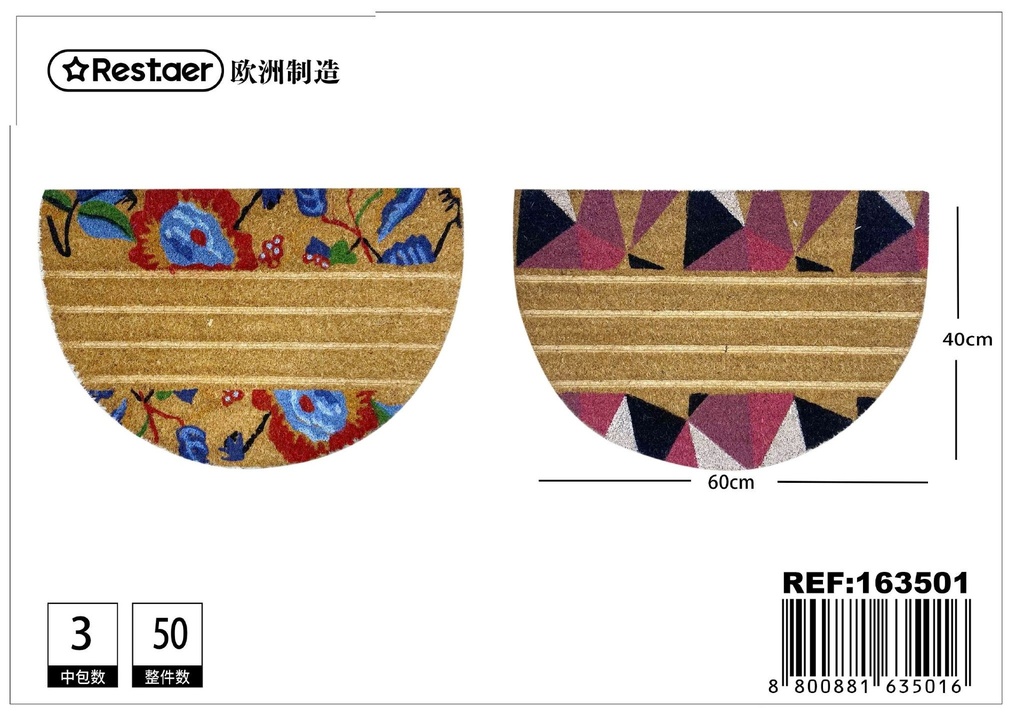 Felpudo de coco en media luna - 40 x 60 cm