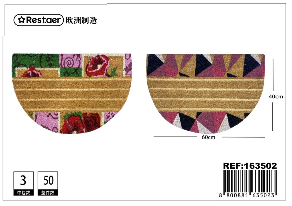 Felpudo de coco en media luna - 40 x 60 cm