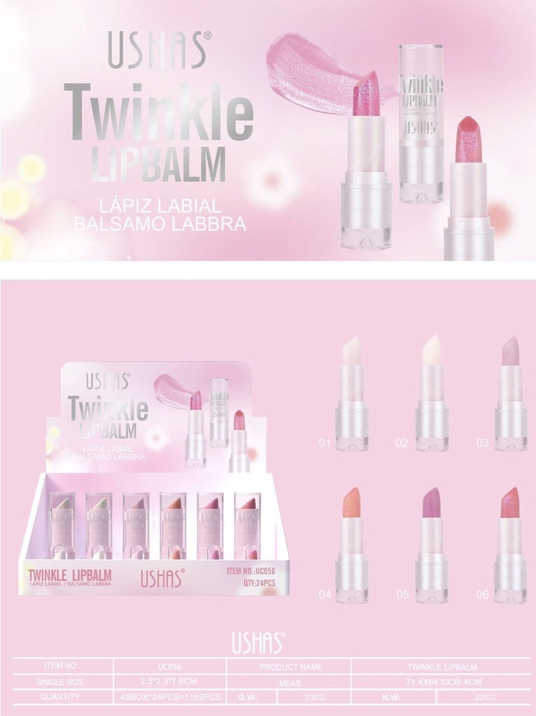 Bálsamo labial Twinkle 24/U UC056 - Productos de belleza y novedades temporales