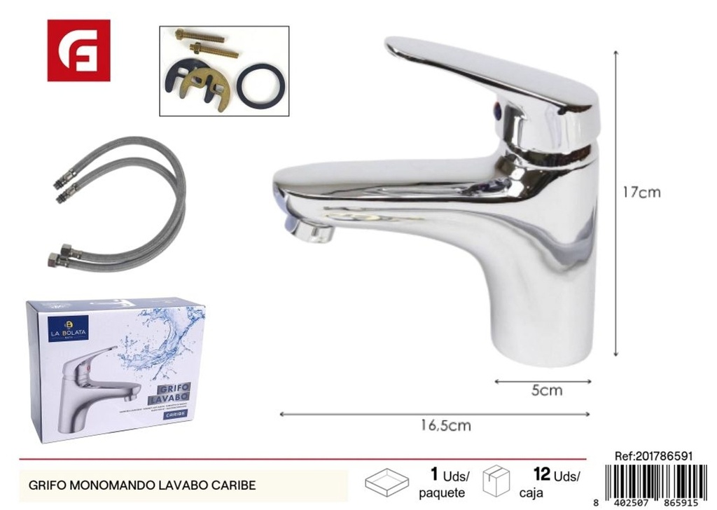 Grifo monomando lavabo Caribe - Accesorios de baño y fontanería