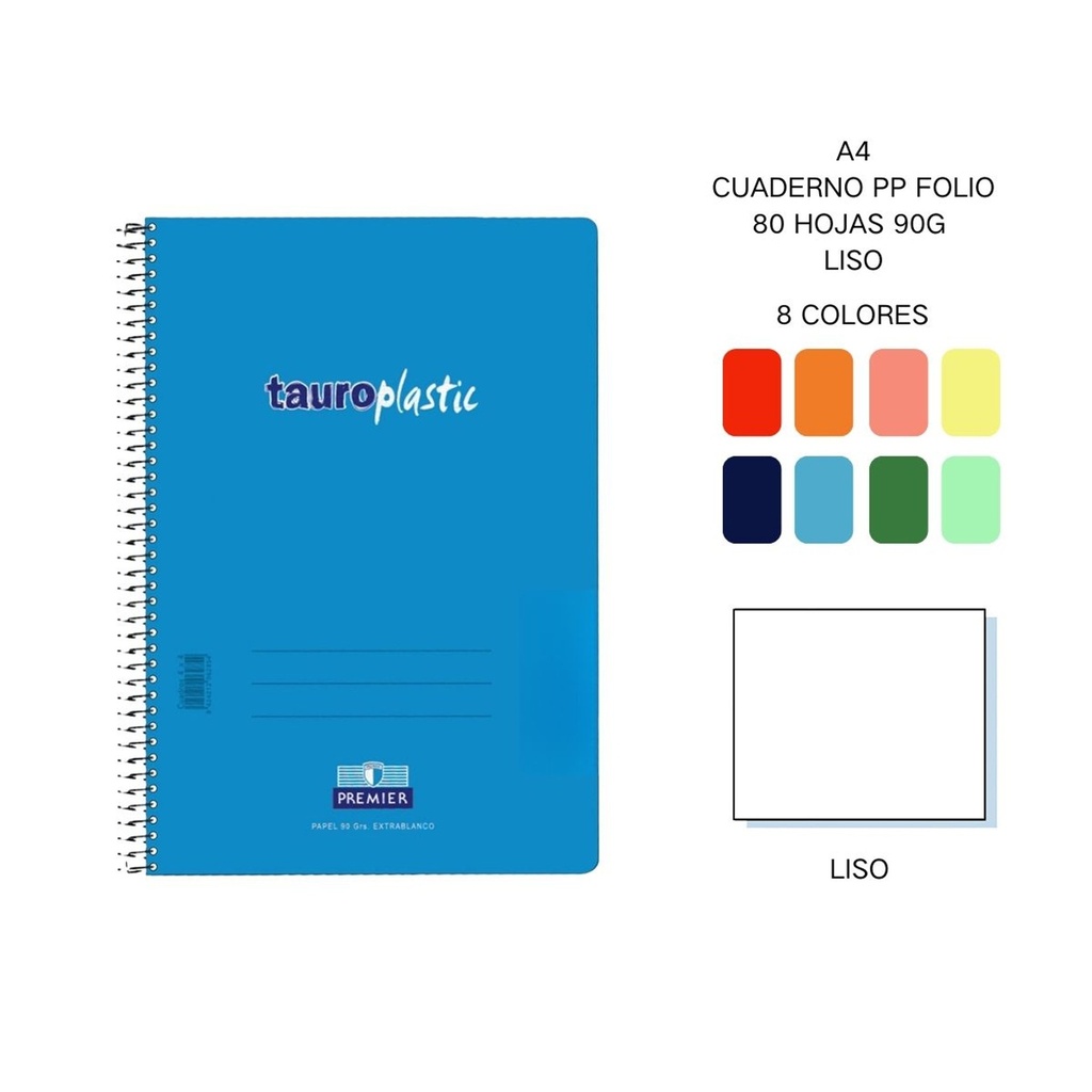 Cuaderno espiral folio de plástico liso - Papelería y organización