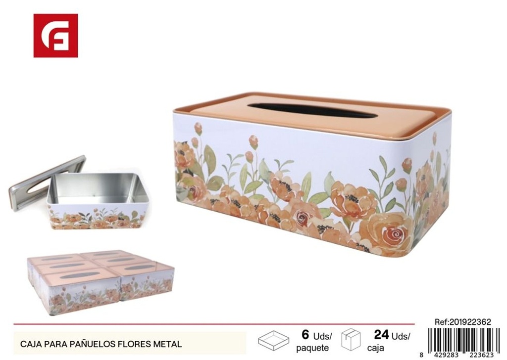 Caja para pañuelos con forma de flor metálica - Utensilios de cocina y soporte para servilletas