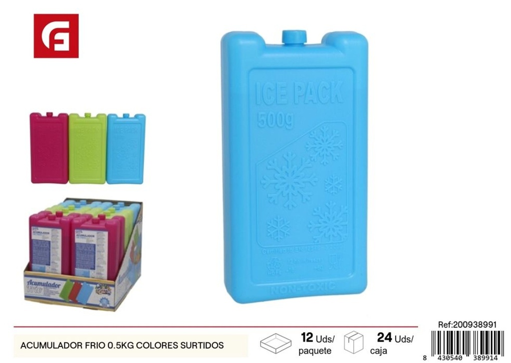 Acumulador frío 0.5 kg surtido - Utensilios de cocina y neveras