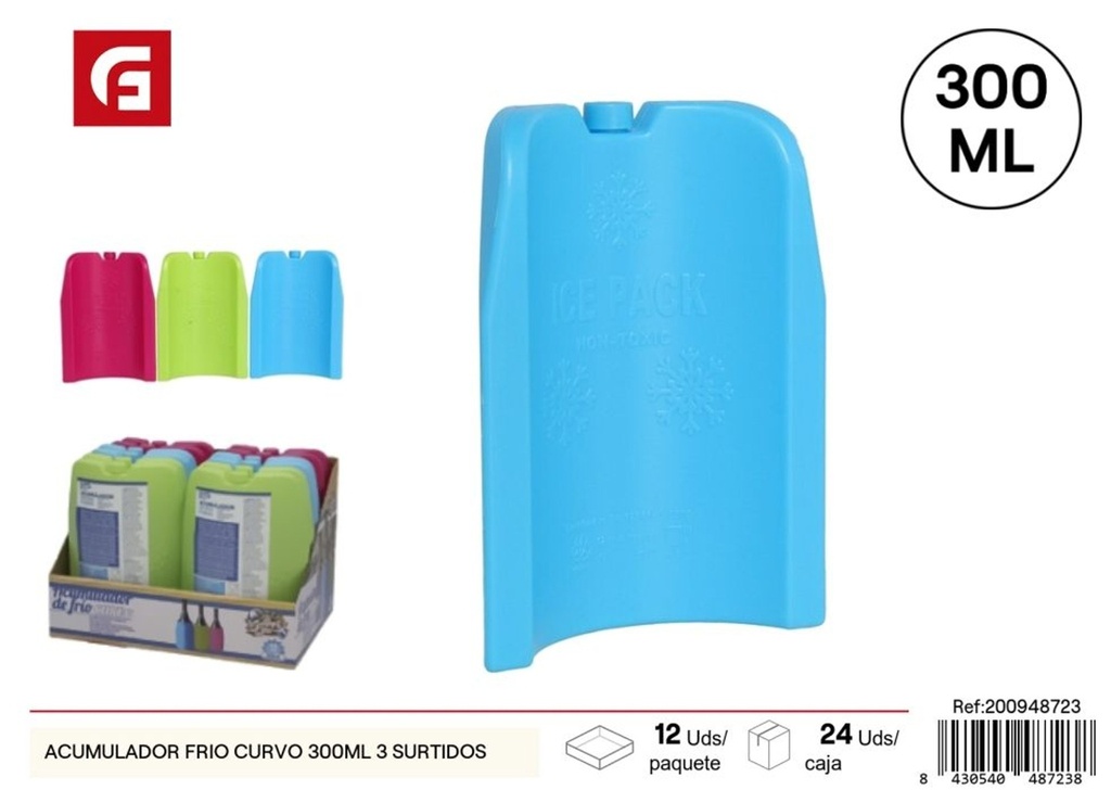 Acumulador frío curvo 300 ml surtido - Utensilios de cocina y neveras