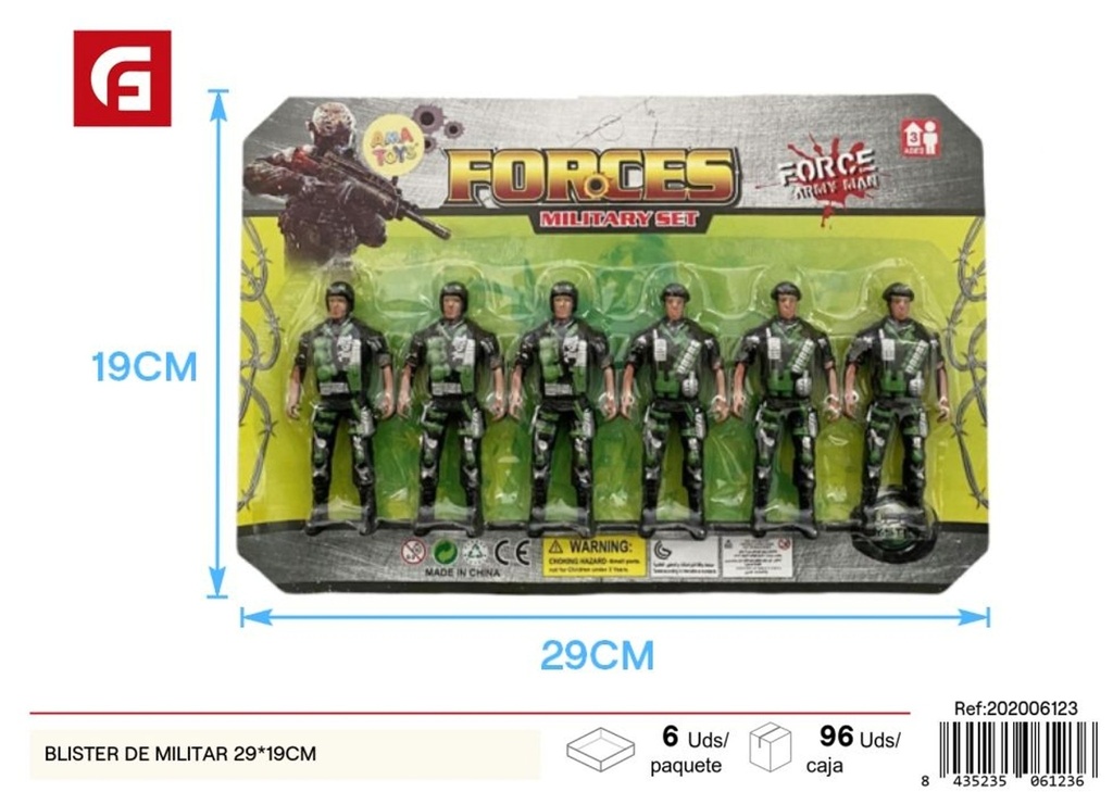Blister de militar 29 x 19 cm - Juguetes y accesorios para niños