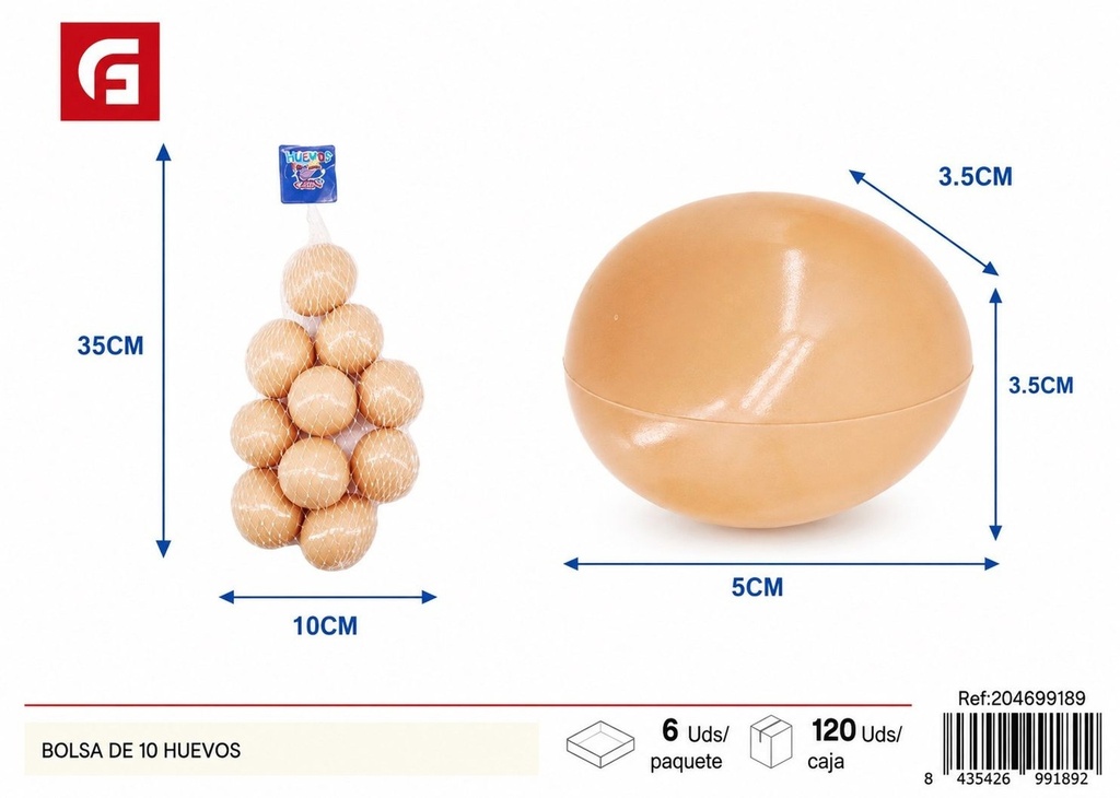 Bolsa para 10 huevos - Juguete de cocina para niños