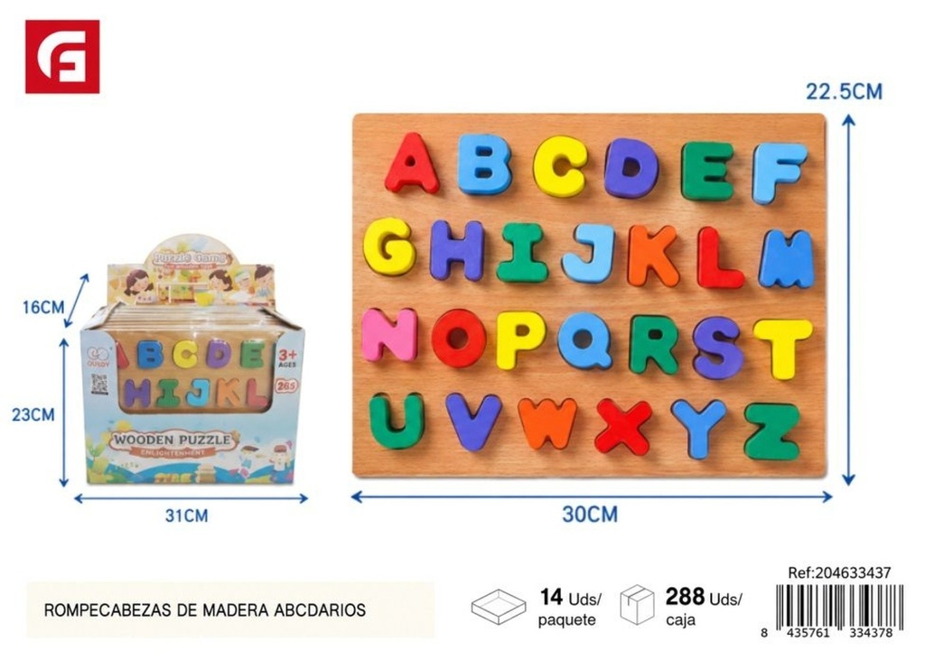 Rompecabezas de madera abecedarios - Juegos de aprendizaje