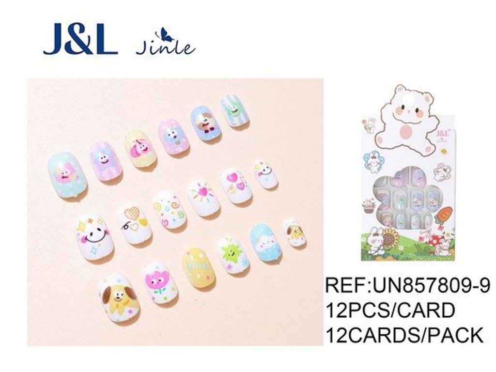 Uñas postizas niñas 12 uds - Uñas postizas