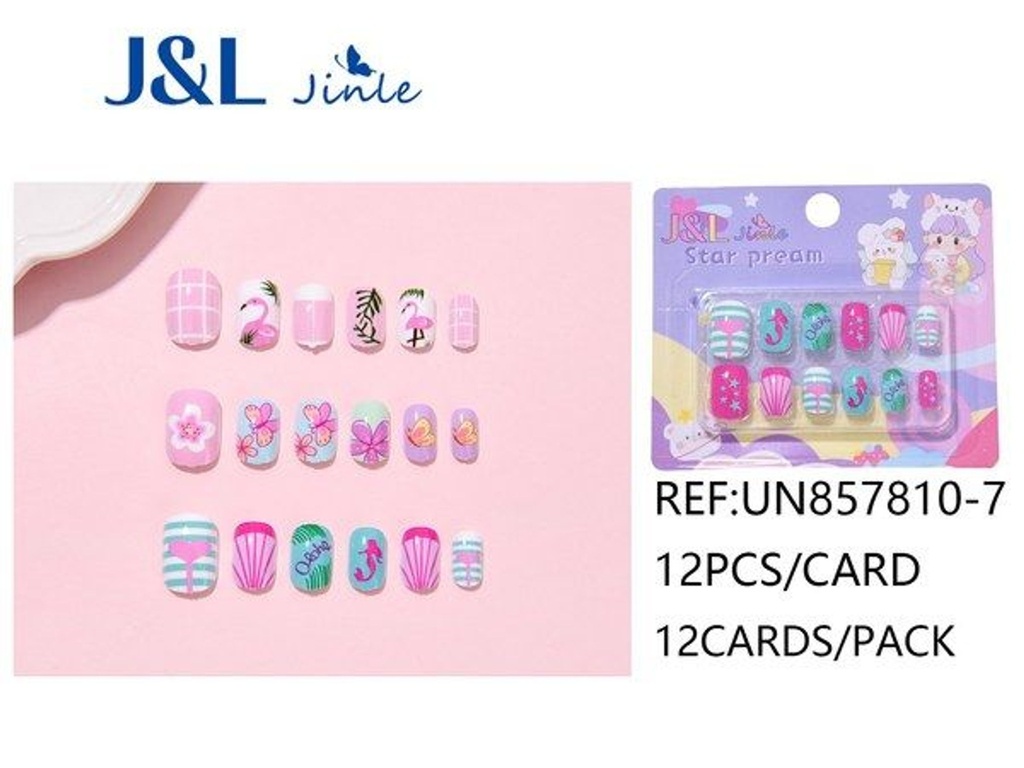 Uñas postizas niñas 12 uds - Uñas postizas