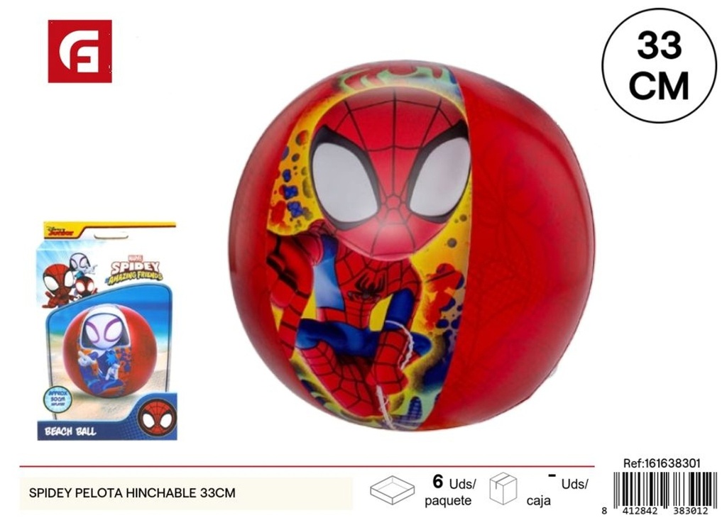 Bola hinchable Spidey 33 cm - Productos de verano y entretenimiento