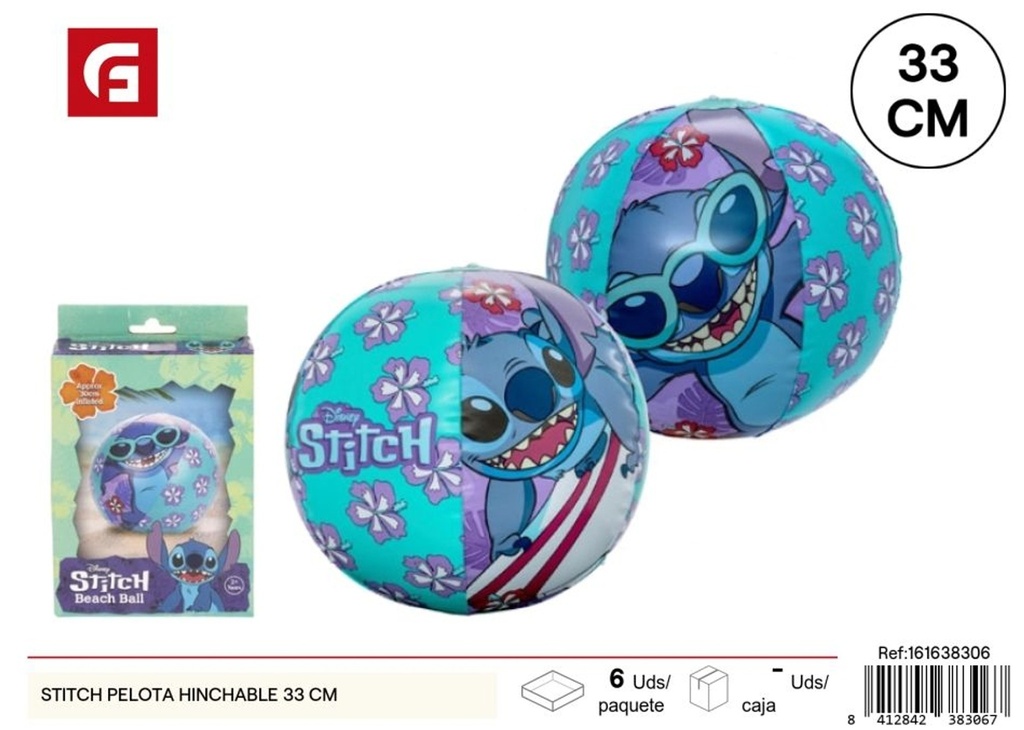 Bola hinchable Stitch 33 cm - Productos de verano y entretenimiento