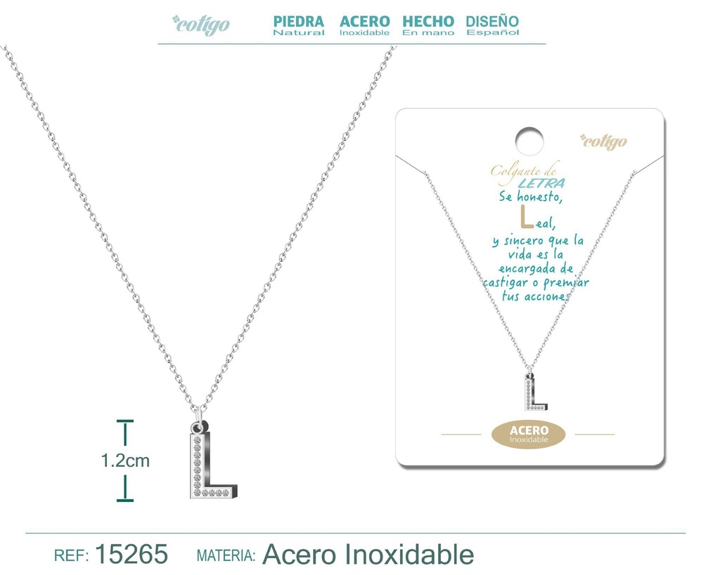Collar con letra L color plateado - Joyería, collares y accesorios