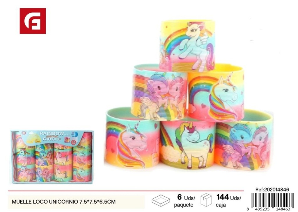 Muelle loco unicornio de 7.5 x 7.5 x 6.5 cm - Juguetes y juegos