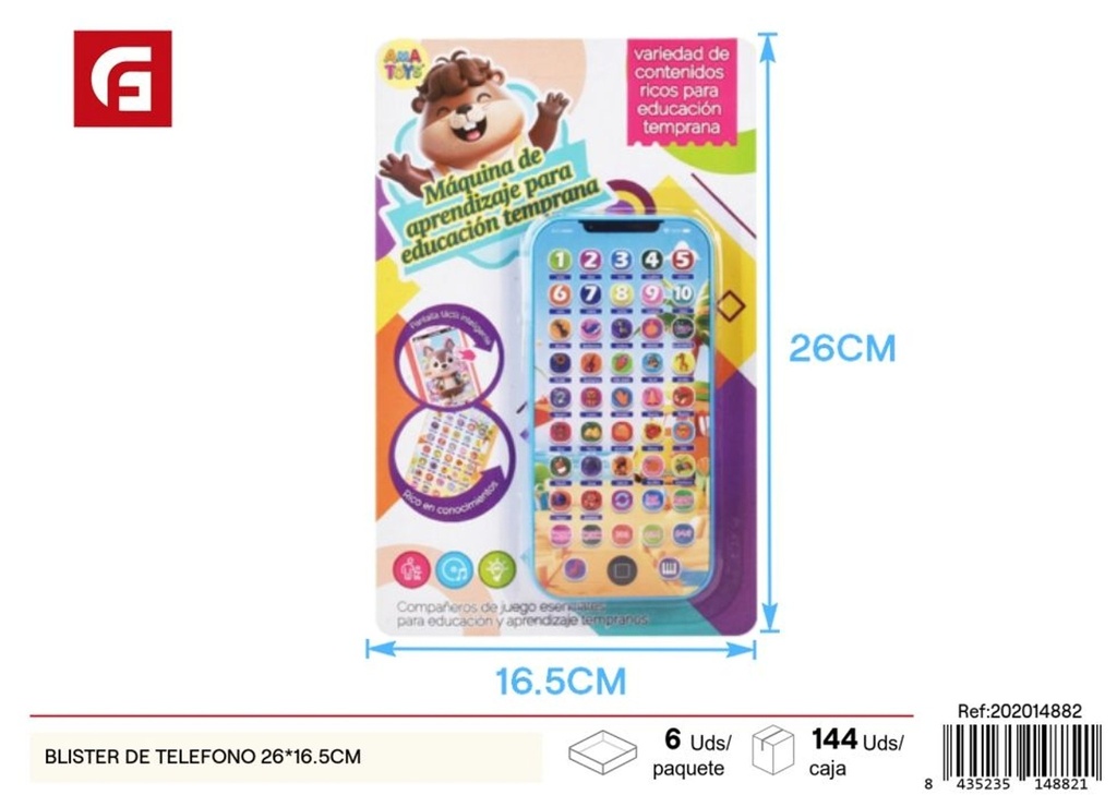 Blister de teléfono de juguete de 26 x 16.5 cm - Juguetes y juegos para niños