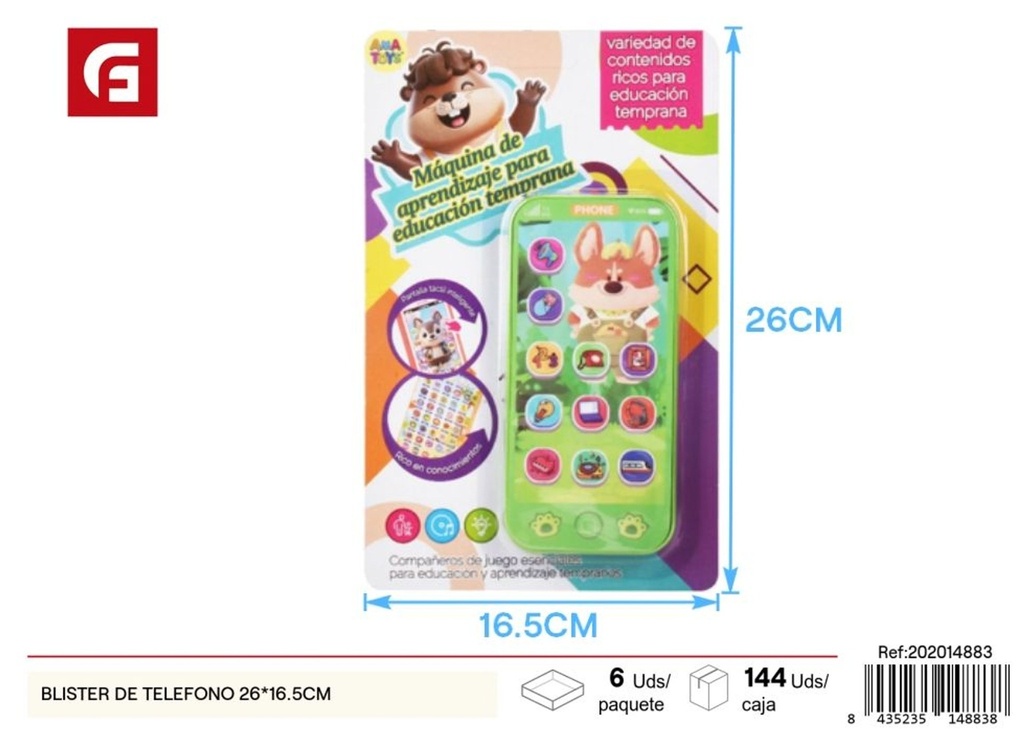 Blister de teléfono de juguete de 26 x 16.5 cm - Juguetes y juegos para niños