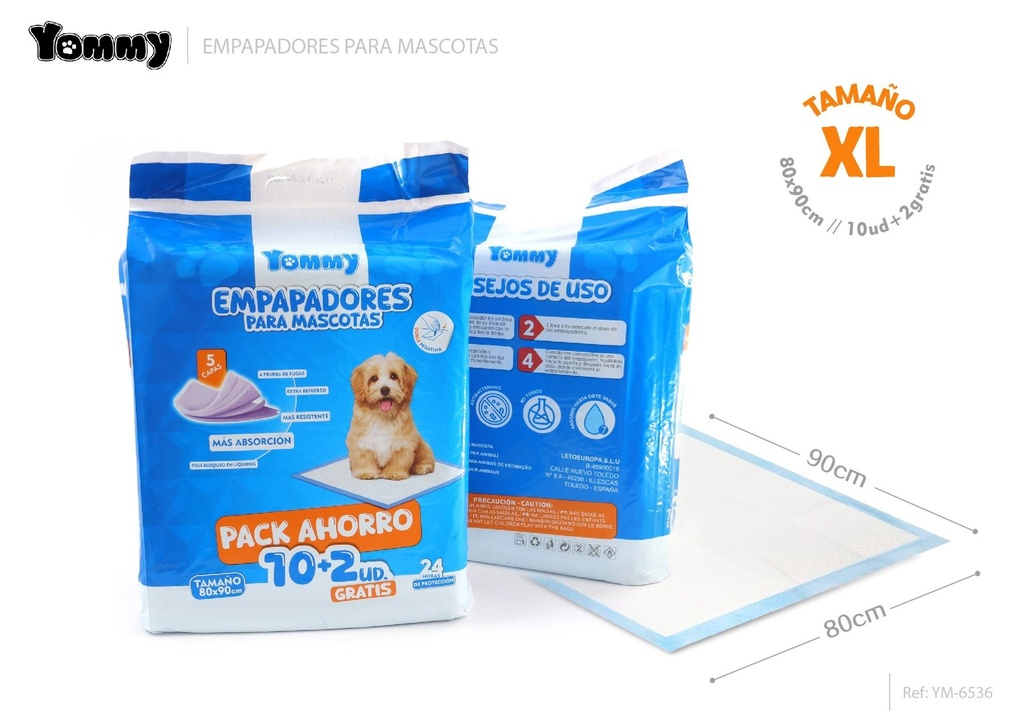 Empapadores para mascotas de 80 x 90 cm (10 unidades + 2 de regalo) - Nuevos productos