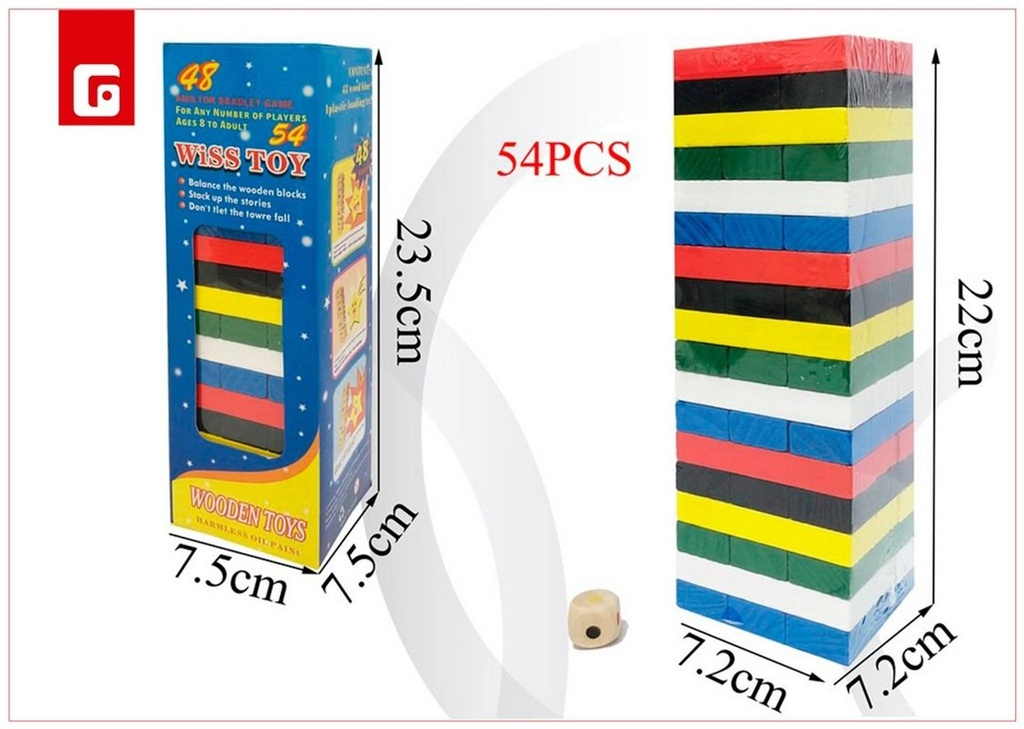 Torre de equilibrio de madera con números - Juguetes y juegos de mesa