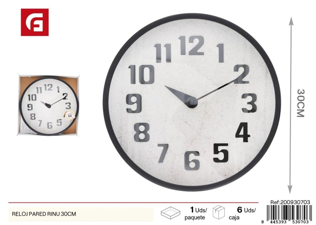 Reloj de pared Rinu 30cm - Decoración del hogar