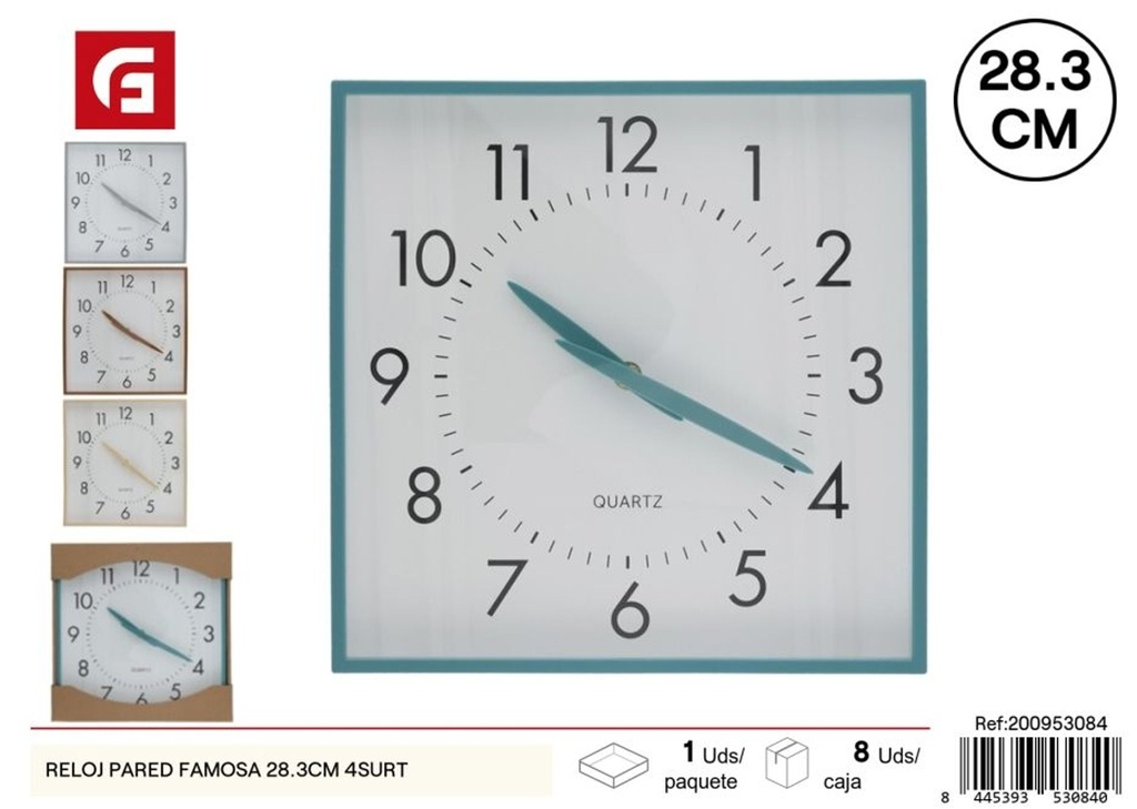 Reloj de pared Famosa 28.3cm 4 surtidos - Decoración del hogar