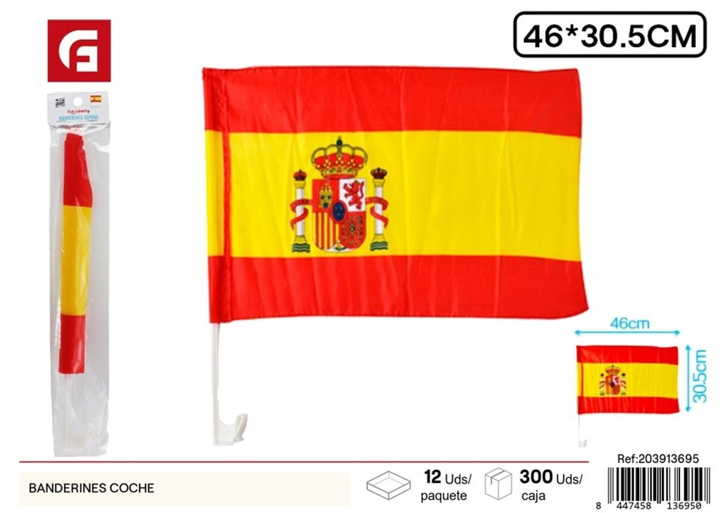 Banderines para coche bandera de España 0.5x46cm - Artículos de fiesta