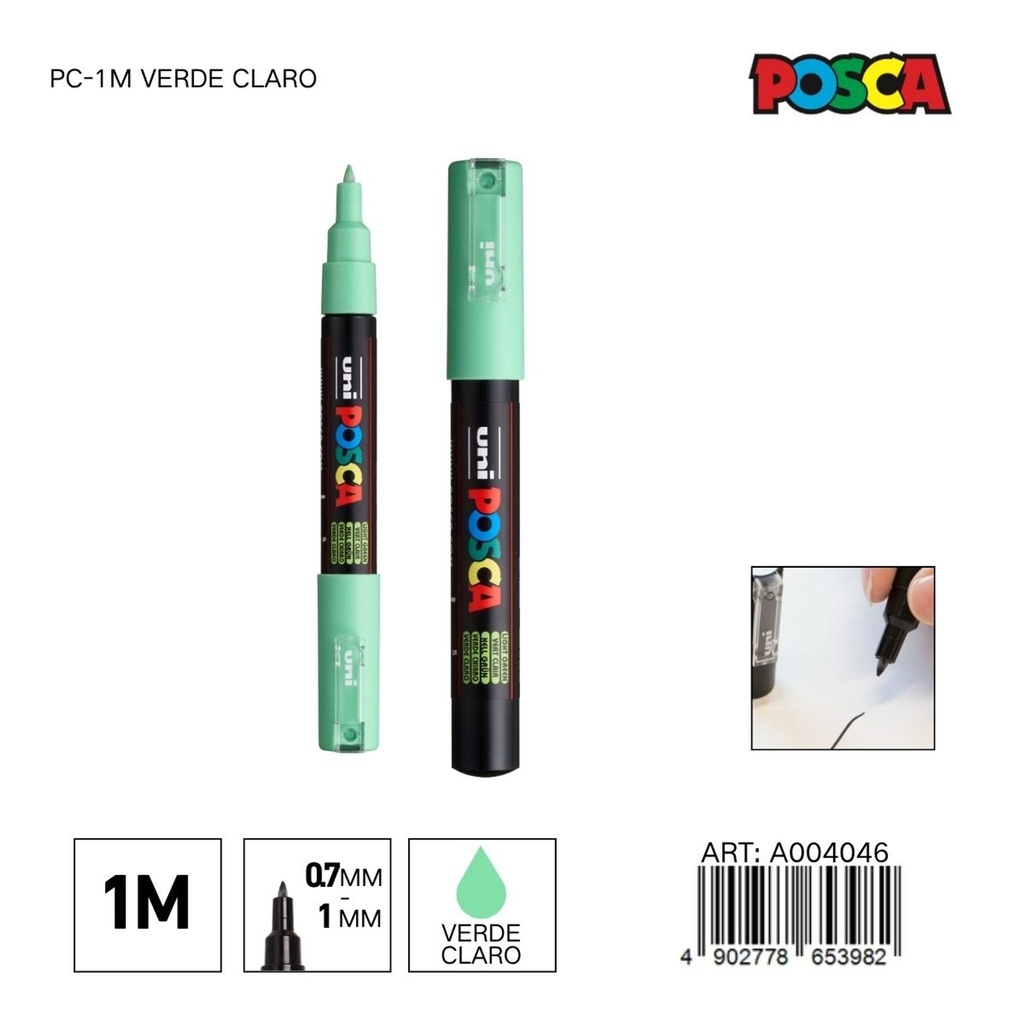 Marcador POSCA 0.7mm-1mm PC-1M Verde Claro - Material de oficina