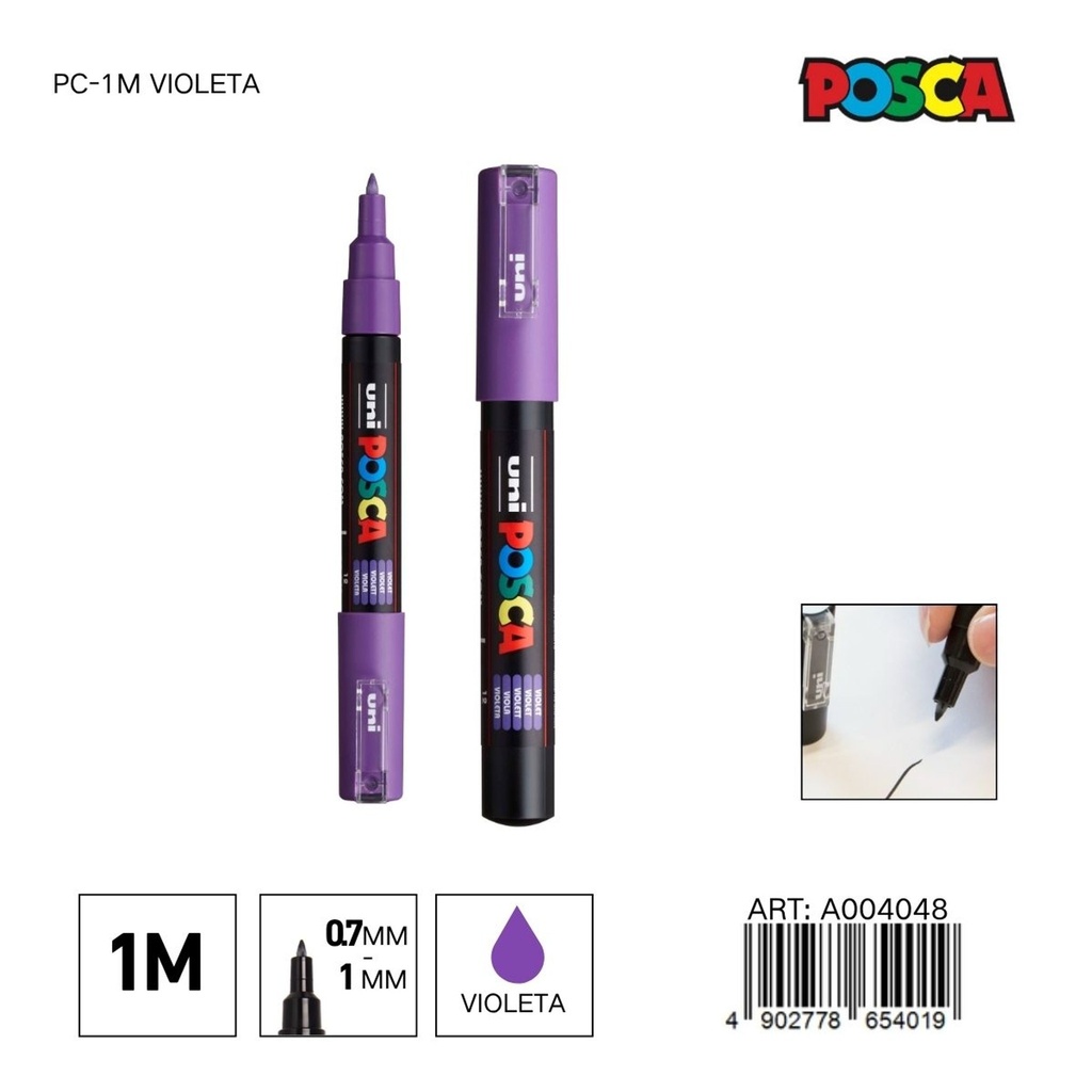 Marcador POSCA 0.7mm-1mm PC-1M Violeta - Material de oficina