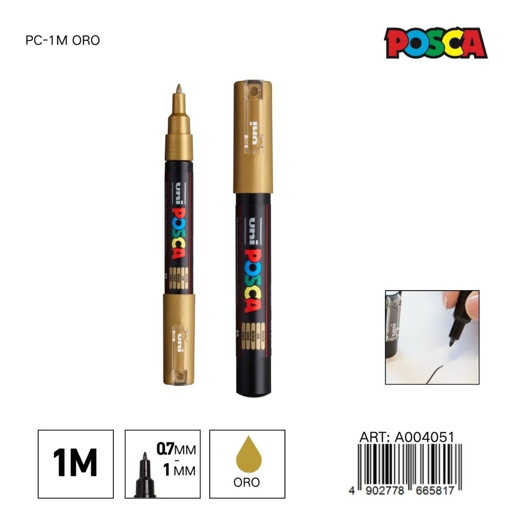 Marcador POSCA 0.7mm-1mm PC-1M Oro - Material de oficina