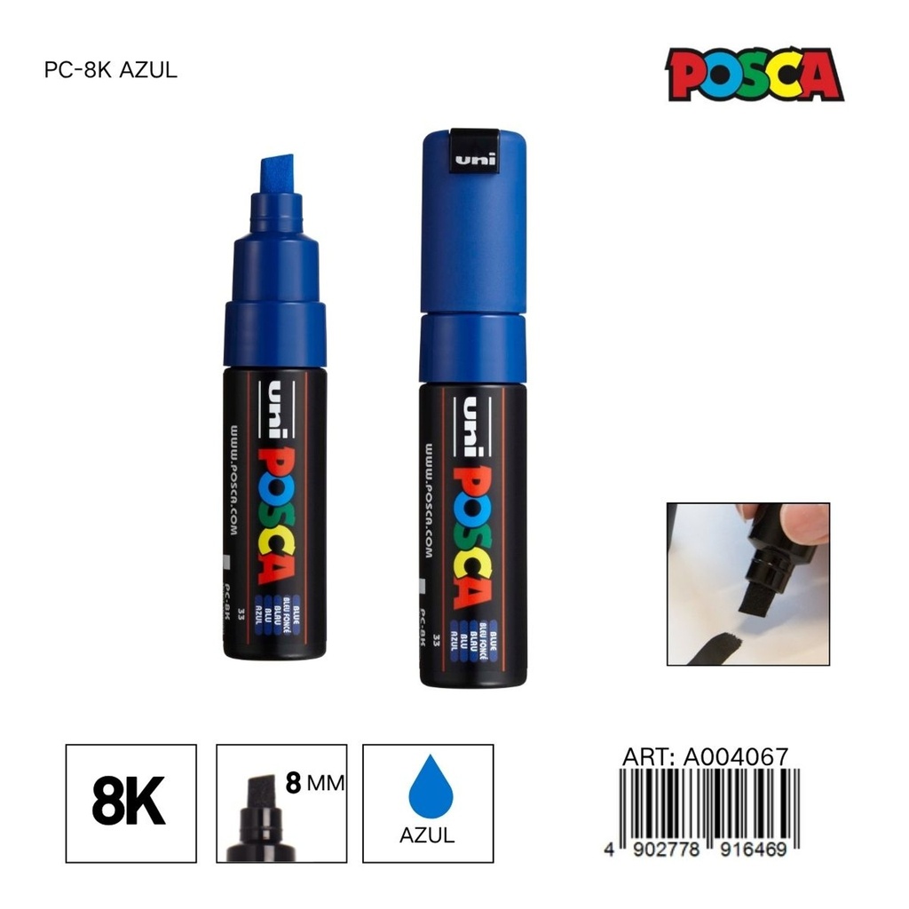 Marcador POSCA 8mm PC-8K Azul - Material de oficina