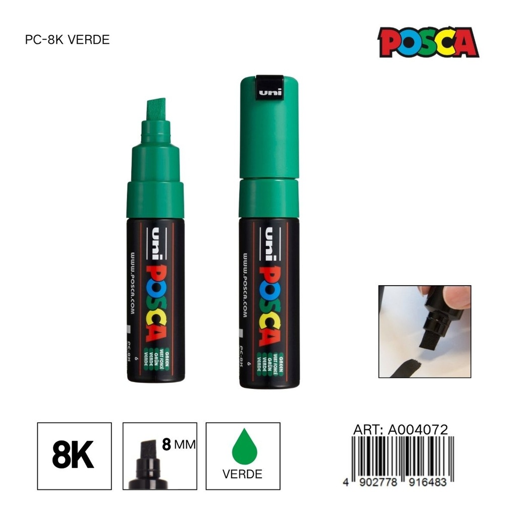 Marcador POSCA 8mm PC-8K Verde - Material de oficina