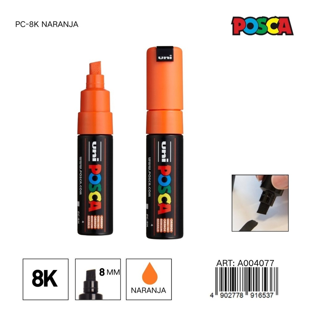 Marcador POSCA 8mm PC-8K Naranja - Material de oficina