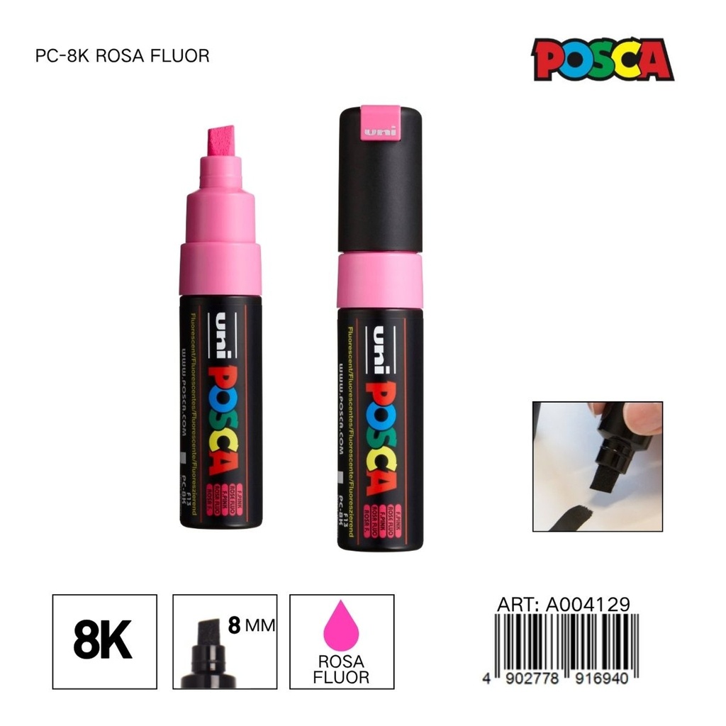 Marcador POSCA 8mm PC-8K Rosa Fluorescente - Material de oficina