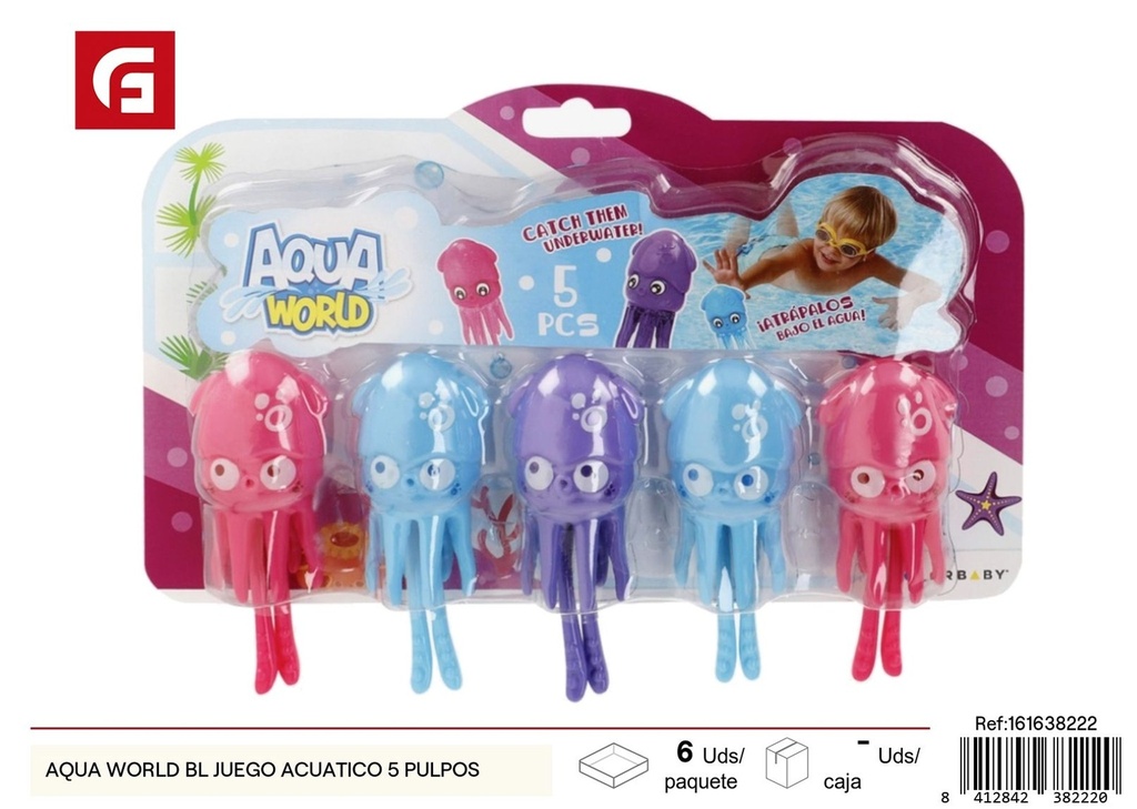 Aqua World BL juego acuático de 5 pulpos - Juguetes de verano