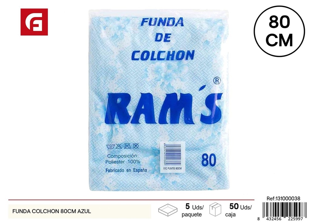 Funda de colchón azul 80cm - Textiles para el hogar y ropa de cama