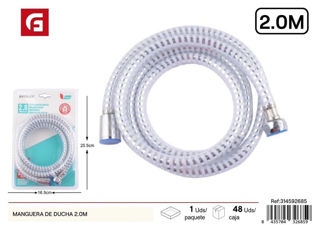 Manguera de ducha de 2 metros - Accesorios de baño