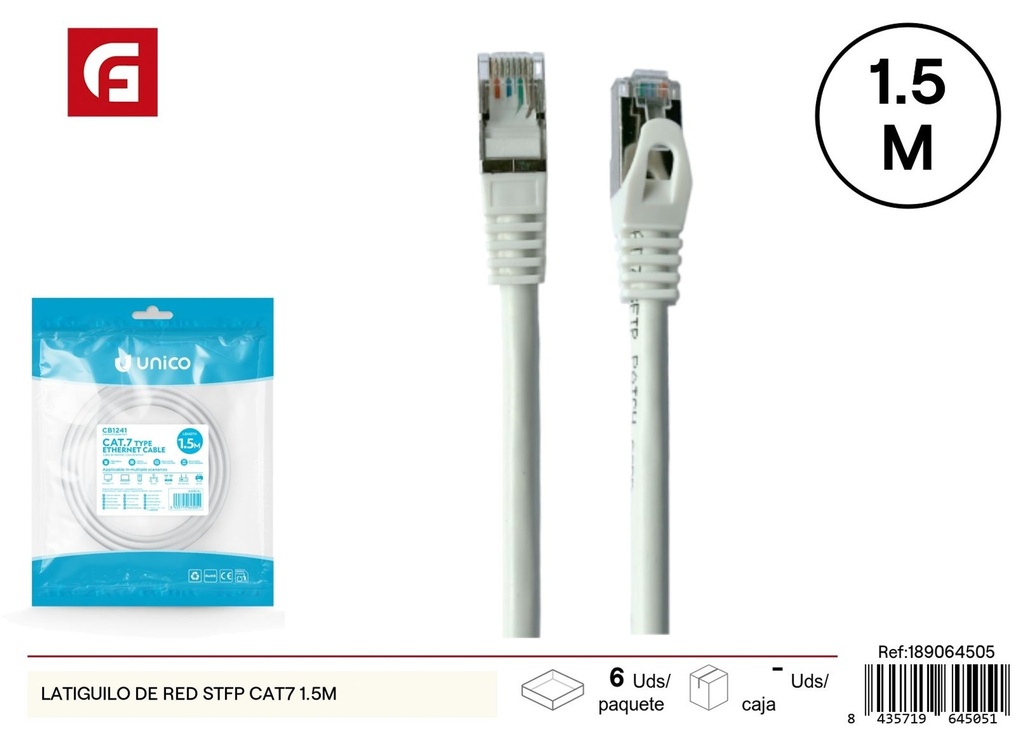 Latiguillo de red STFP CAT7 de 1.5m - Accesorios electrónicos